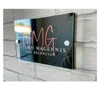 House Numbers Plaques, Door Numbers Customized Modern Office Plaque Shop Entrance Commercial Door Acrylic Sign Business Design(25x15cm)