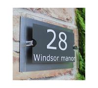 House Numbers Plaques, Door Numbers House Number Plate Acrylic Modern House Address Door Number Door Signs Name Plates Number Plate(140x200mm)