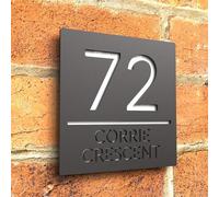 House Numbers Plaques, Door Numbers Large Size Custom Acrylic Modern House Numbers Sign Door Address Street 3D Letter Number Plaques Outdoor Name Home Decor Plate(White Gold,28X28CM)