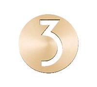 House Numbers Plaques, Door Numbers Soild Brass House Number Door Sign Wall Mounted 2.5 Inches High(Number 3)