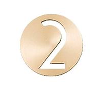 House Numbers Plaques, Door Numbers Soild Brass House Number Door Sign Wall Mounted 2.5 Inches High(Number 2)