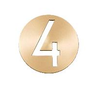 House Numbers Plaques, Door Numbers Soild Brass House Number Door Sign Wall Mounted 2.5 Inches High(Number 4)