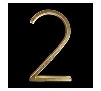 House Numbers Plaques,House Numbers 125mm Golden Floating Modern House Number Satin Brass Door Home Address Numbers For House Digital Outdoor Sign Plates 5 In. #0-9(2)