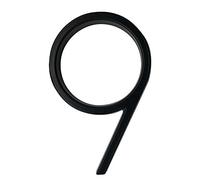 House Numbers Plaques,House Numbers 5 In. Modern House Number#0-9 Letter A B C Name Plate Door Alphabet Letters Dash Slash Sign 5 Inch.Zinc Alloy Black(Black 9)