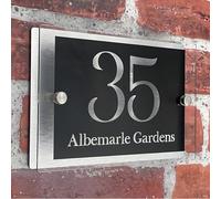 House Numbers Plaques Modern Rectangle Black Door Plaques For Wall Address House Number Plates for Outside Personalised Front Door Number Perspex Acrylic Door Sign