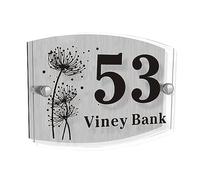 House Numbers Plaques Personalised Door Number Plaques for Wall Acrylic House Name Plaque with Any Street Address & Number Arc Road Name Door Numbers for Gate Outside Decoration (Design 3)