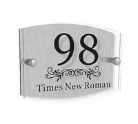 House Numbers Plaques Personalised Door Number Plaques for Wall Acrylic House Name Plaque with Any Street Address & Number Arc Road Name Door Numbers for Gate Outside Decoration (Design 2)