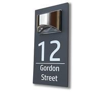 House Numbers Plaques With Solar Light House Number Signs Door For Outside Wall (Grey & Classic Text)