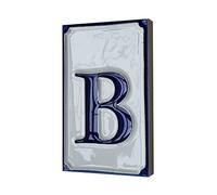 House Numbers Simple Blue & White Hand-painted Italian Ceramic Numbers & Letter Tiles 11cm x 7cm (B)
