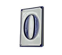 House Numbers Simple Blue & White Hand-painted Italian Ceramic Numbers & Letter Tiles 11cm x 7cm (Number 0)