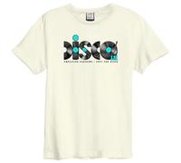 HOUSE OF AMPLIFIED: DISCO DISCS AMPLIFIED VINTAGE WHITE MEDIUM - T-shirt