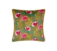 House of Bloom Poppy Piped Polyester Filled Cushion Wylder Nature Yellow 43cm x 43cm