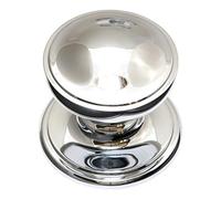 House of Brass Solid Heavy Cast Polished Chrome Victorian Centre Door Knob (Fixed Knob)