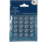 House of Cake Clear Jelly Gems, Edible Diamond Studs, Cake Decoration, 10mm, Pack of 20