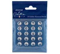 House of Cake - Edible Diamond Gem Stone Studs - Clear - Pack of 20