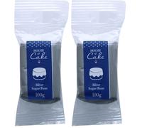 House of Cake Metallic Silver Edible Sugar Paste, Fondant Icing for Modelling, Marbling, Lettering, & Creating Shapes, Add a Shiny Smooth Finish to Cakes & Cupcakes,Silver 100g,small (Pack of 2)