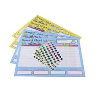 House of Card & Paper Reward Chart, 4 Charts and 225 Foil Star Shaped Stickers per Pack