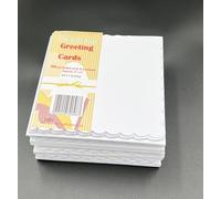 House of Card & Paper Wedding 5 x 5-Inch Scalloped Pre Folded Creased Card and Matching Envelopes - White (Pack of 50)