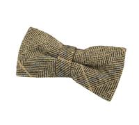 House Of Cavani Albert - Men's Women's Boys Herringbone Tweed Check Bow Tie - Brown