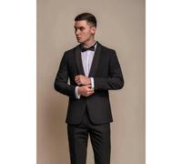 House Of Cavani Aspen - Men's Plain Black Tuxedo Blazer - 38