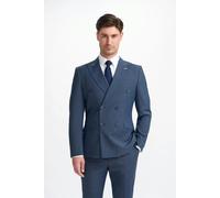 House Of Cavani Bond - Men's Navy Check 2 Piece Double Breasted Suit - 46" Jacket 40" Trousers