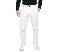 House Of Cavani Dakota - Men's Regular Chino Jeans Trousers Stretch Classic - White - 32W 32L