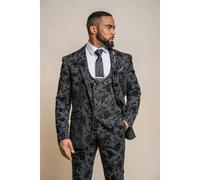 House Of Cavani Georgi - Men's Black Floral Blazer - 42