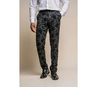 House Of Cavani Georgi - Men's Black Floral Trousers - 30W 32L