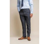 House Of Cavani Invincible - Men's Navy Blue Pinstripe Trousers - 46W 32L