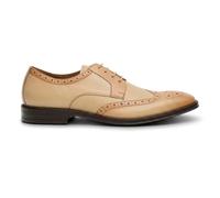 Men's Ivory Wingtip Brogue Burnished Leather Formal Oxfords Dress Shoes - Ivory 10