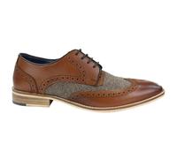 Cavani Men's William Signature Shoes Leather Tweed Classic Lace Up Brogue Tan, 9 UK
