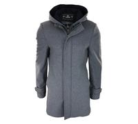 House Of Cavani Michigan - Men's 3/4 Long Overcoat Winter Jacket With Removable Hood - Grey - 50