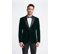 House of Cavani Rosa Velvet Blazer - Forest - 44 Inch Chest