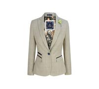 House of Cavani Women's Tweed Herringbone Cream Jacket Peaky Blinders - Cream - UK 3XL/20 | EU 46 | US 16