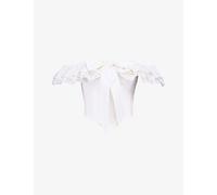 House of CB Womens House of CB Aria Bow-Embellished Stretch-Cotton Corset Top Cloud Dancer S (A-C Cup)
