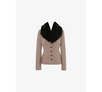 House of CB Womens House of CB Buckingham Hourglass Slim-Fit Stretch-Woven Jacket Puppytooth Check L+