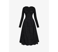 House of CB Womens House of CB Duchess Corset-Bodice Lace Midi Dress Black XS
