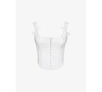 House of CB Womens House of CB Kikki Stretch-Cotton Corset Top White S