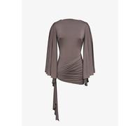 House of CB Womens House of CB Lavine Drape-Sleeve Stretch-Jersey Playsuit Espresso Brown M (A-C Cup)