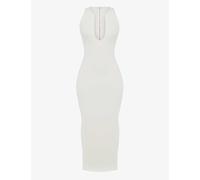 House of Cb Womens Ivory Eleanora Plunge-neck Satin Maxi Dress 12/14