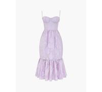 House of Cb Womens Orchid Floral Mira Floral-jacquard Woven Midi Dress L