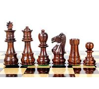 House of Chess - 3 Inch Rosewood Chess Pieces Galaxy Staunton Wooden Chess Set - Triple Weighted, 2 Extra Queens, 34 Pieces, Ages 8+