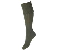 House of Cheviot Ladies Luxury Merino Wool Blend Knitted Glenmore Knee High Welly Socks, Comfortable & Fashionable, Machine Washable, Size Small, Spruce (Green), Made in Scotland