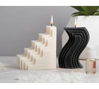 House Of Crafts Candle Making Art Deco, Single Craft Kit Set, Black & White, Make 4 Fragranced Candles, Includes 2 Moulds, 380g Soy Wax, Candle Wicks, Vanilla Fragrance, 5g Colour Pigment