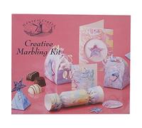 House Of Crafts Creative Marbling, Single Craft Kit Set, Multicoloured, Includes 3 x Marbling Inks, Marbling Tray, Combing Took, 20 Sheets Plain Card, Blank Trinket Box, Size Sachet, Stencil, Glue Pen