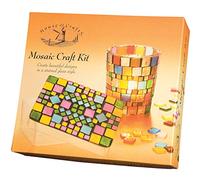 House of Crafts Mosaic Craft, Single Craft Kit Set, Multicoloured, Includes Candle Glass, Trinket Box, Crystaline Mosaic Pieces, Powdered Grout, Tweezers, PVA Glue, Glue/Grout Spreader, Instructions