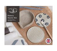 House of Crafts Pottery Starter, Single Craft Kit Set, Multicoloured, Includes Air Dry Clay, Sculpting Tools, Glaze, Paint, Instructions
