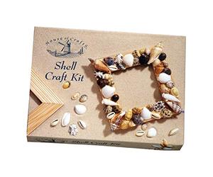 House Of Crafts Shell Craft Mini Kit, Single Craft Kit Set, Multicoloured, Includes Selection of Sea Shells, MDF Frame, PVA Adhesive, Varnish, Brush, Instructions