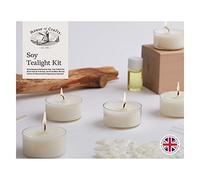 House Of Crafts Soy Tealight, Single Craft Kit Set, Beige, Includes 5 Clear Polycarbonate Tealight Cases, 100g Soy Wax, 5 Tealight Wicks, 4ml Vanilla Fragrance Oil, Pipette, Instructions