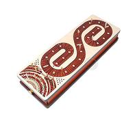 House of Cribbage - Continuous Cribbage Board/Box Inlaid in Maple/Blood Wood : 4 Track - Side Drawers with Score Marking Fields for Skunks, Corners and Won Games